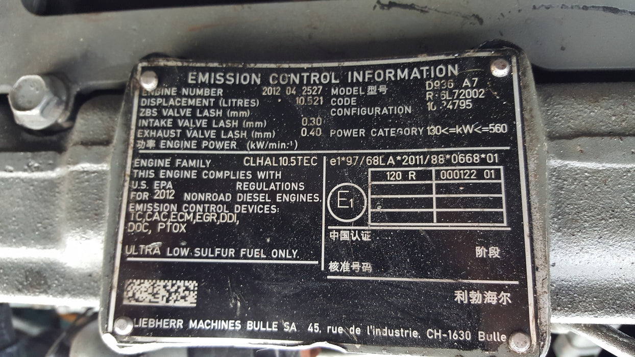 Liebherr used Engine D 936