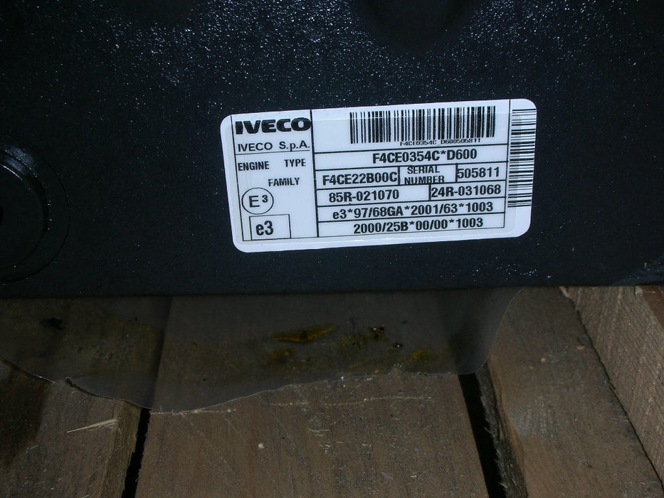 NEF (New Engine Family) Complete F4CE0354C*D600 - NEF 3LTC 65 HP ASPIRATED (FPT / New Holland / Fiat / Iveco) P/N: 504092511