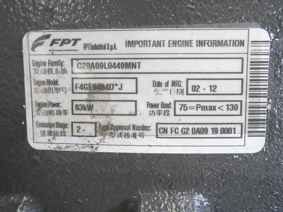 NEF (New Engine Family) Complete F4GE9484D*J616 (FPT / New Holland / Fiat / Iveco) P/N: 504389448